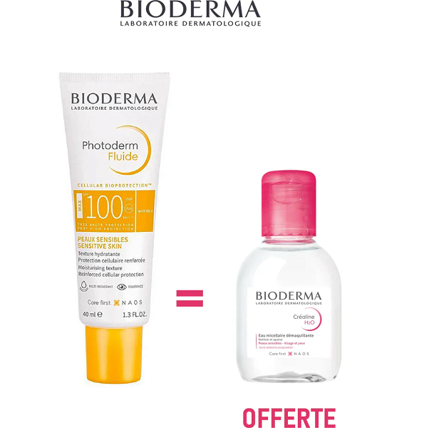 BIODERMA Photoderm Fluide invisible Spf100 + Sensibio H2O OFFERT