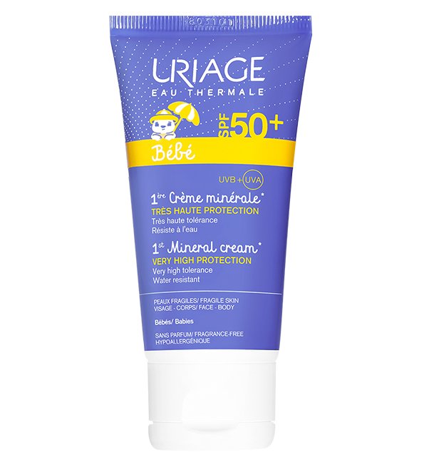 uriage-bebe-ecran-mineral-2 Uriage bébé 1er creme mineral spf50+ 50ml – Image 1