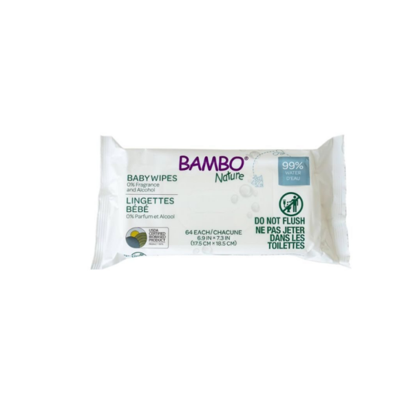 Bambo Nature Lingettes Nature 64 Pieces