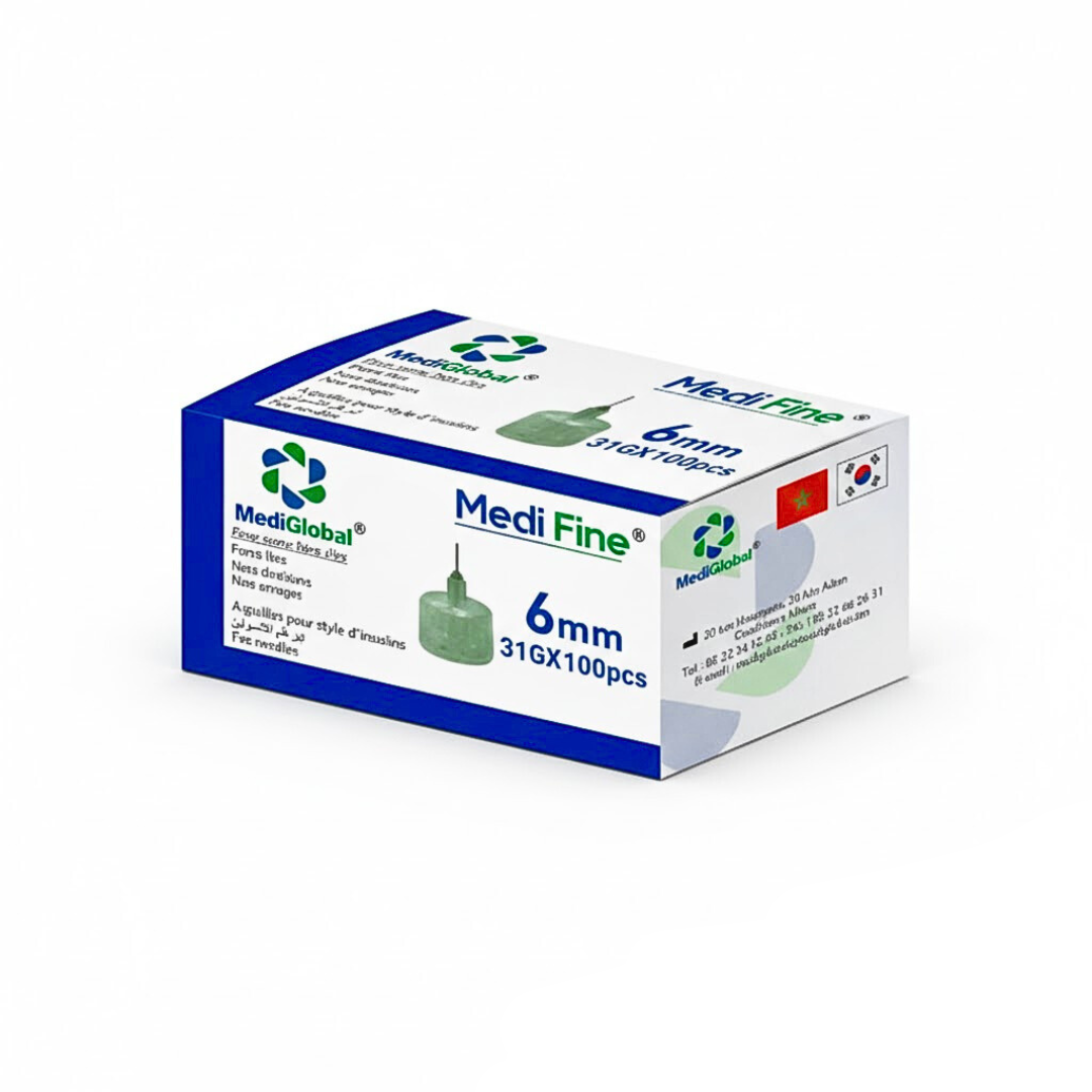Medi-fine-aiguille-stylo-dinsuline-6mm-31g100pcs-3 Medi Fine Aiguille Stylo D'insuline 6mm 31g*100 Pieces – Image 1